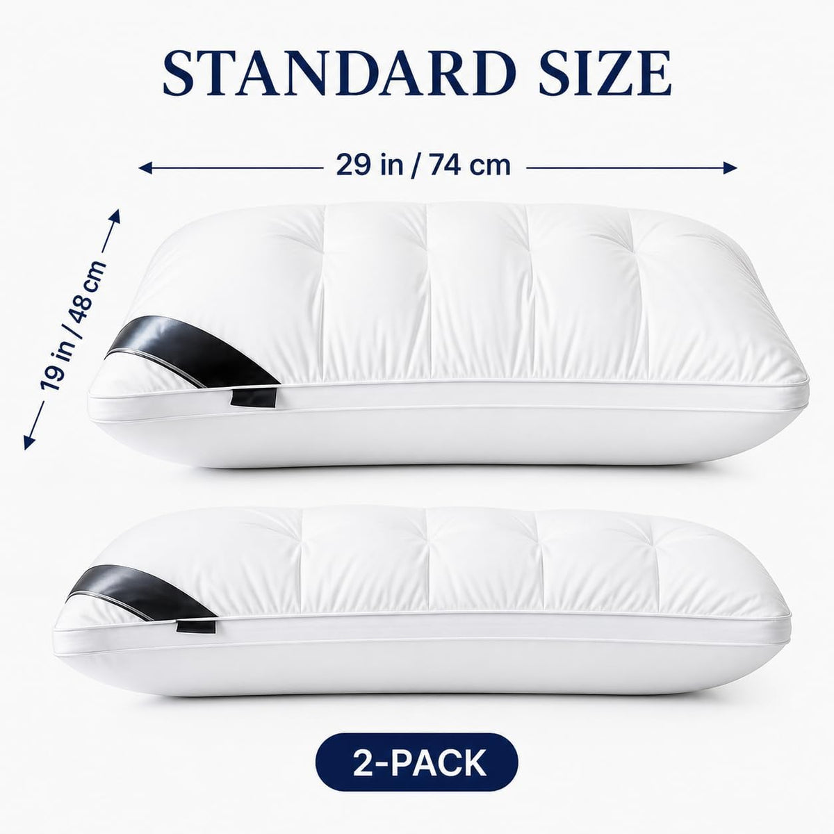 2Pack Bed Pillows Queen Size Set Cool and Supportive Pillows for Hotel