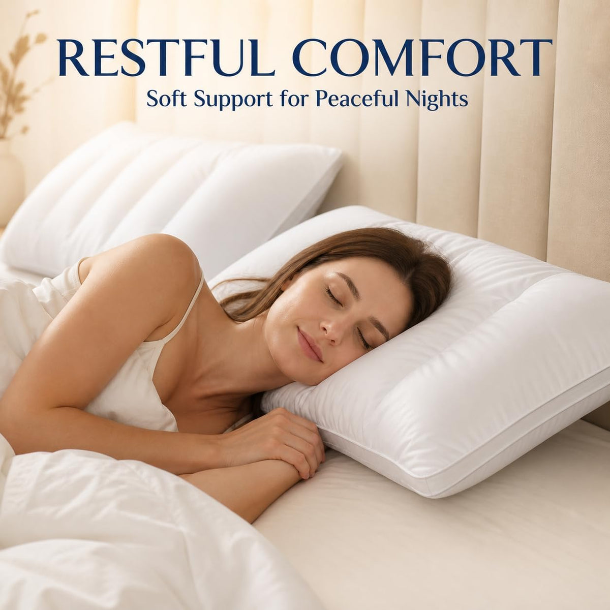 2Pack Bed Pillows Queen Size Set Cool and Supportive Pillows for Hotel
