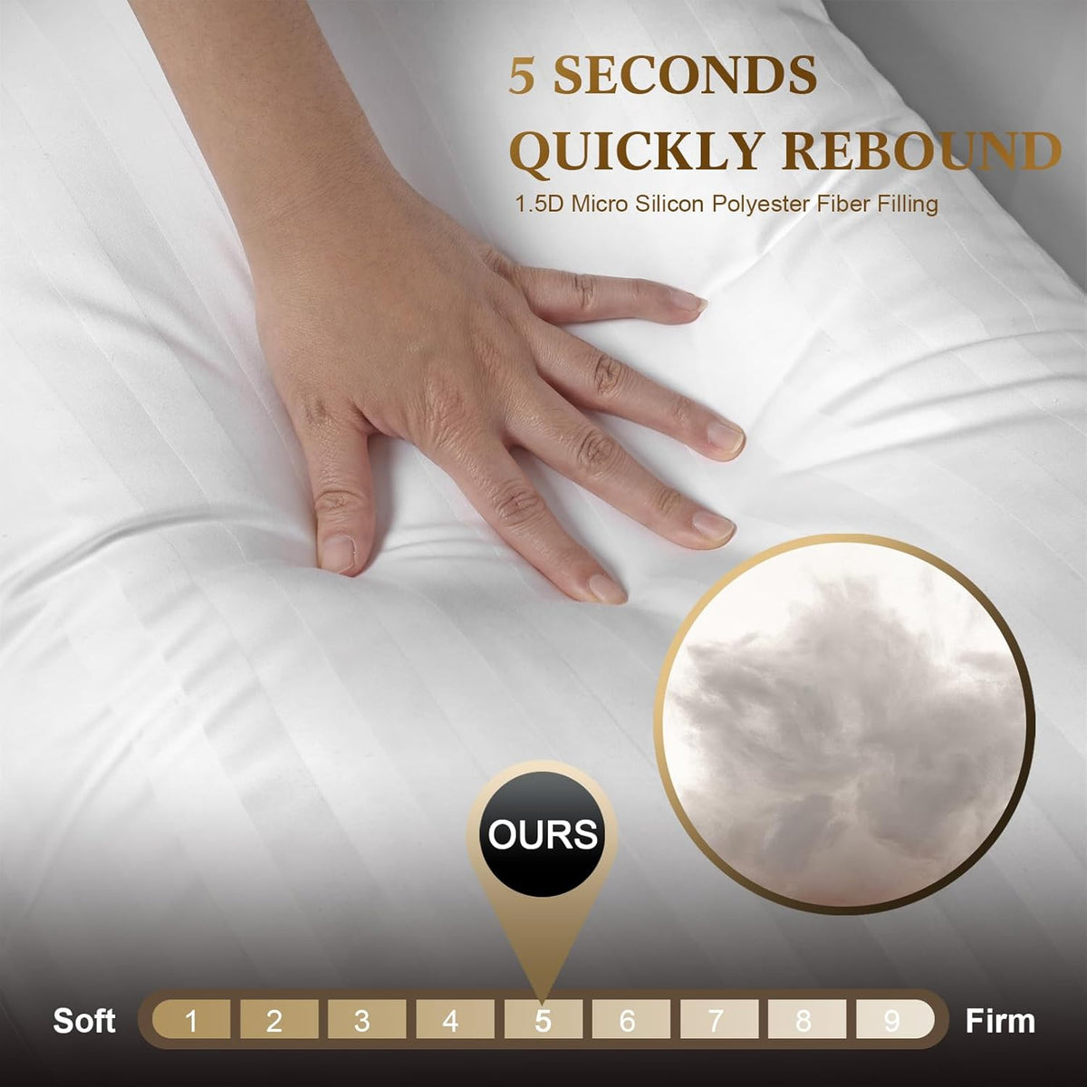 Hotel Collection Pillows 2 Pack with Cotton Cover