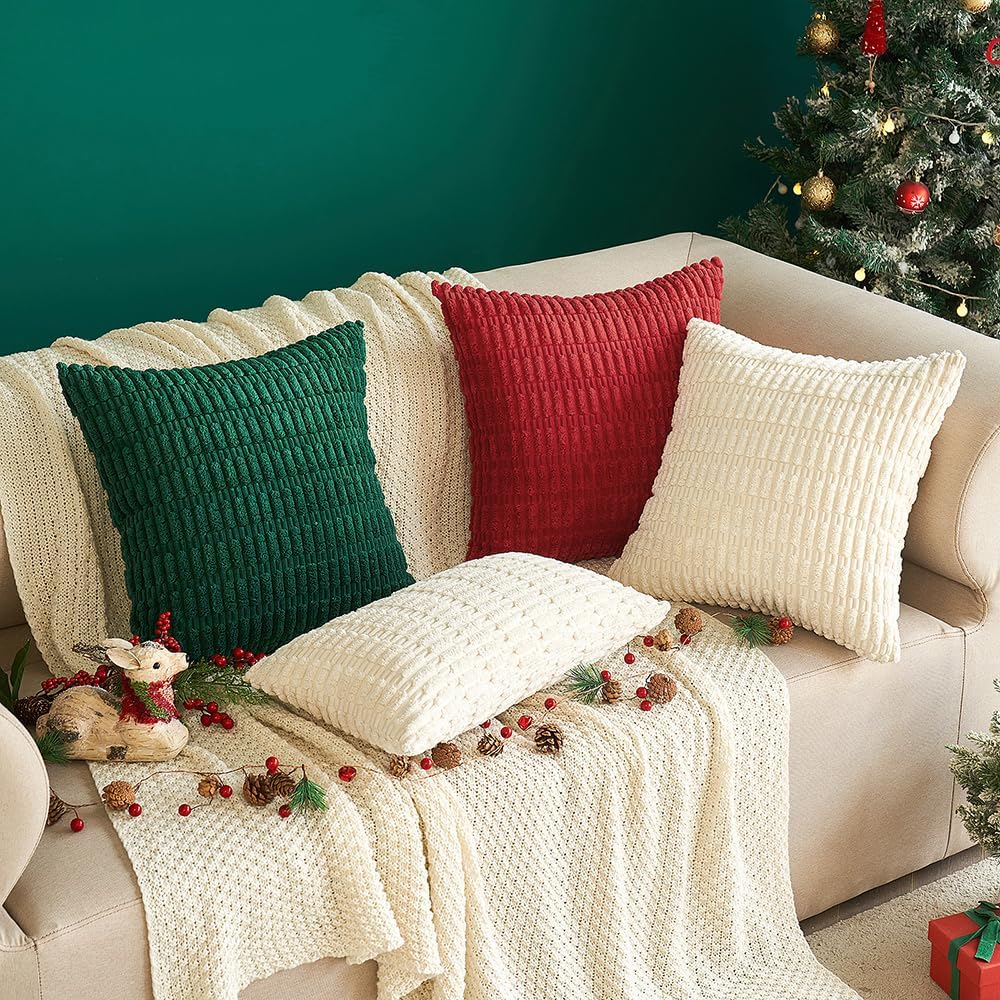 Boho Striped Tufted Throw Pillow Covers