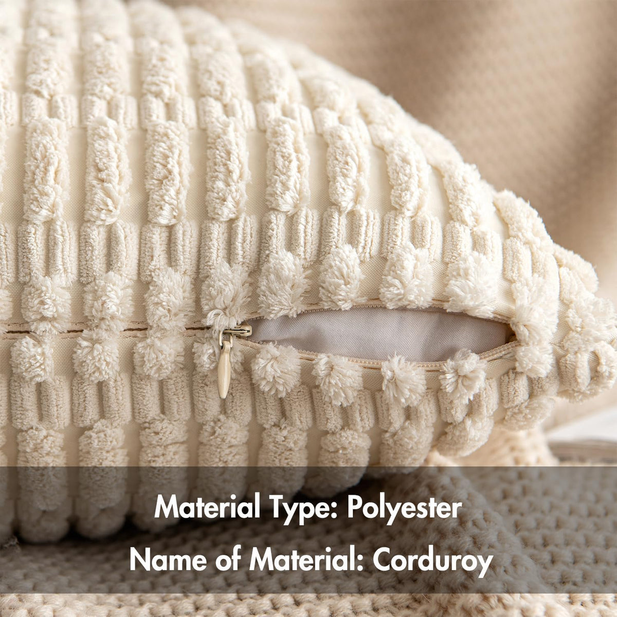 Boho Striped Tufted Throw Pillow Covers