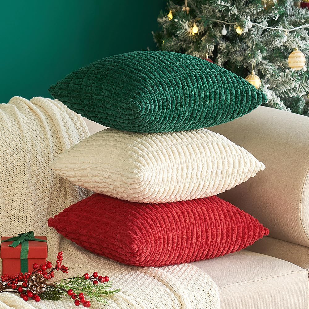 Boho Striped Tufted Throw Pillow Covers