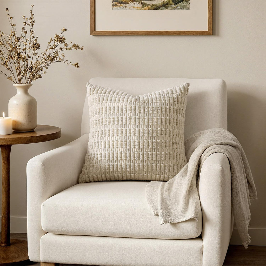 Boho Striped Tufted Throw Pillow Covers