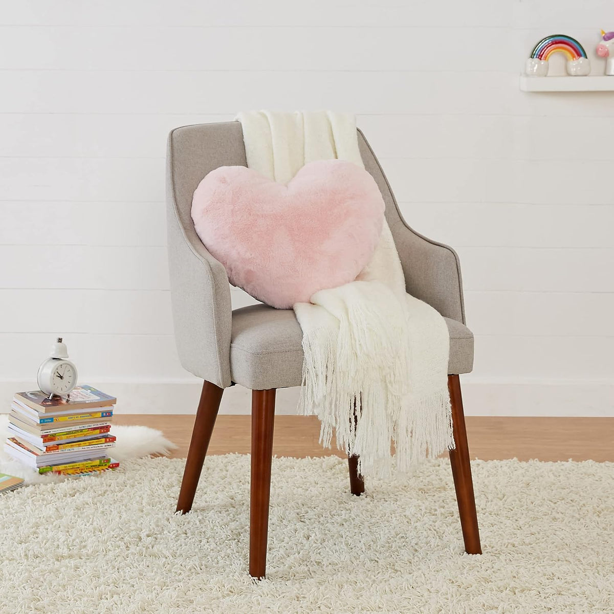 Basics Kids Decorative Pillow - Peony Pink Heart