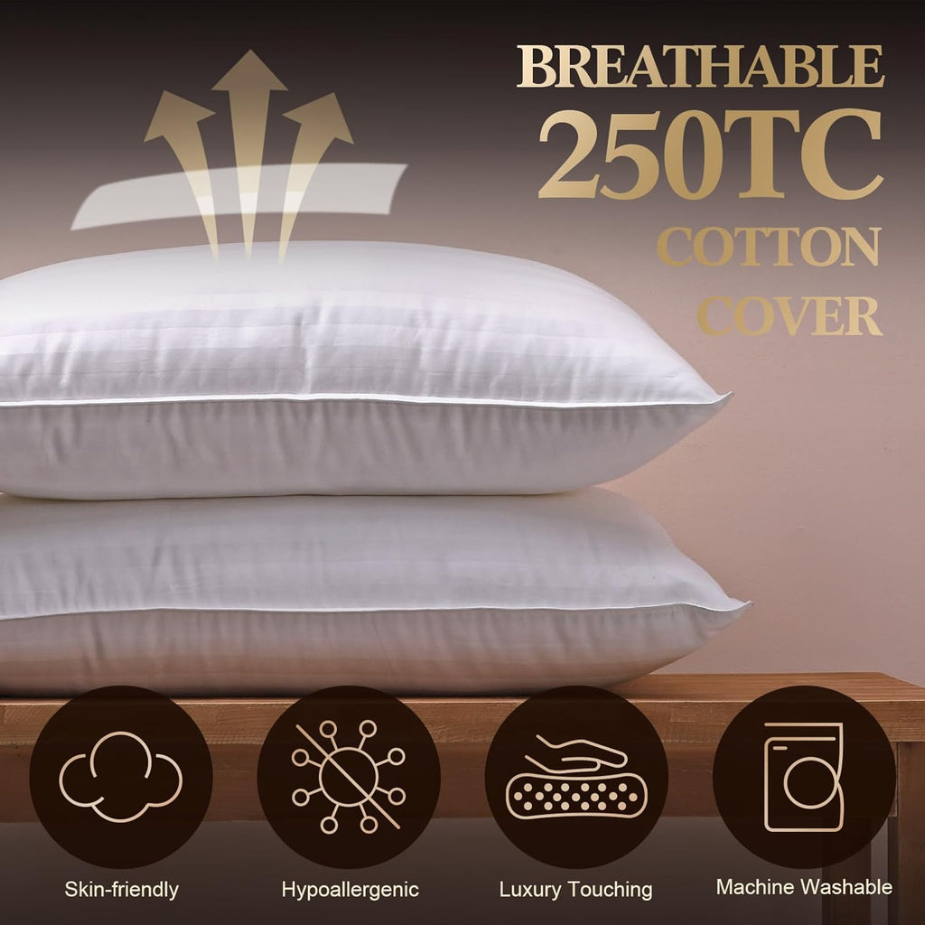 Hotel Collection Pillows 2 Pack with Cotton Cover