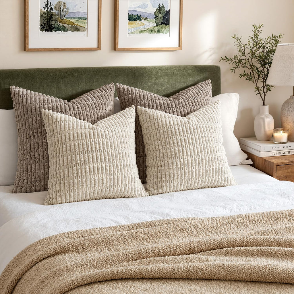 Boho Striped Tufted Throw Pillow Covers