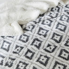 Crescent Diamond Jacquard Sherpa Throw Blanket