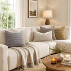 Boho Striped Tufted Throw Pillow Covers